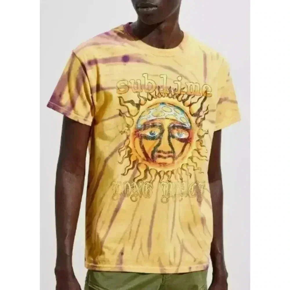 Urban Outfitters Yellow Tie-Dye Sublime Graphic Tee
